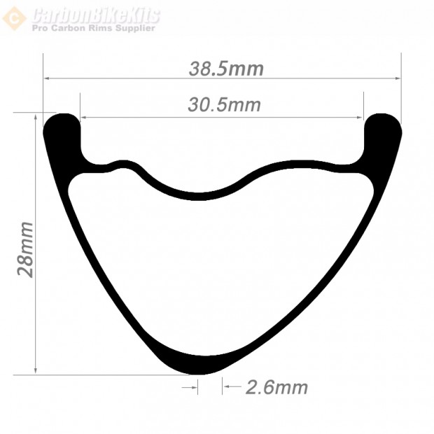 300g/320g Ultraligero 27,5 pulgadas / 29 pulgadas Carbono 38.5x28mm Ancho interno 30.5mm Tubeless Hookless Asimétrico Aro MTB, Aro para E-Bike 300g/320g Ultraligero 27,5 pulgadas / 29 pulgadas Carbono 38.5x28mm Ancho interno 30.5mm Tubeless Hookless Asimétrico Aro MTB, Aro para E-Bike